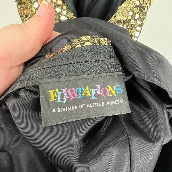 Vintage Gold Sequined Flirtations By Alfred Angelo Mini Party Dress - Picture 3 of 11